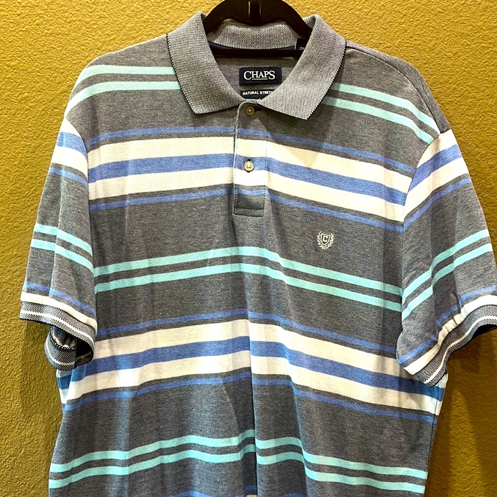 Mens XL Chaps striped polo